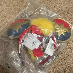 Disney Captain Marvel Ears Headband - Red, Blue, Yellow